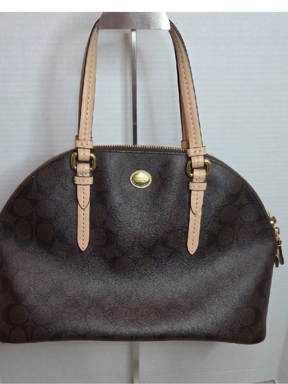 Coach Signature C Peyton Cora Dome Bag